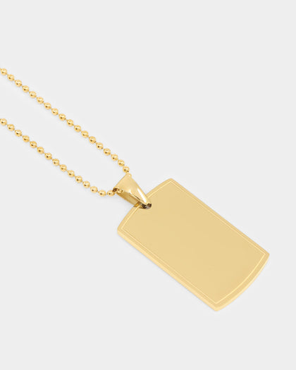 NXS Dog Tag Necklace Gold