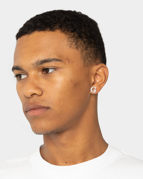 Guess Mainline Party Pave G Logo 9mm Stud Earrings Gold