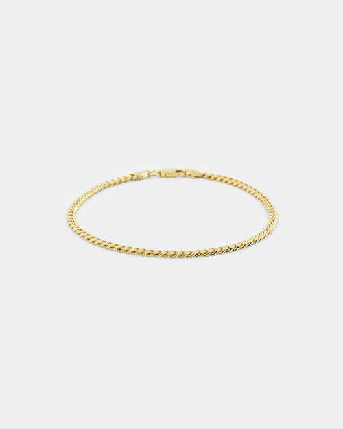 House Of Auric 3mm Cuban Link Bracelet 18k Gold Vermeil