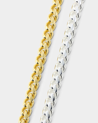 House Of Auric 5mm Cuban Bracelet Set Gold/Silver