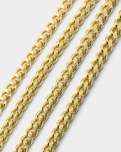 House Of Auric 5mm Cuban Bracelet Set 18k Gold Vermeil