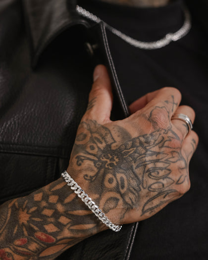 House Of Auric 7mm Cuban Bracelet Sterling Silver