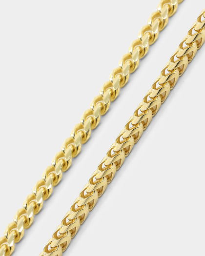 House Of Auric Cuban & Franco Stack Bracelet Set 18k Gold Vermeil