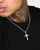 NXS Textured Cross Pendant White Gold
