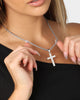 NXS Textured Cross Pendant White Gold