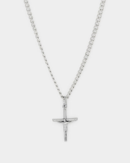 NXS Crucifix Pendant White Gold