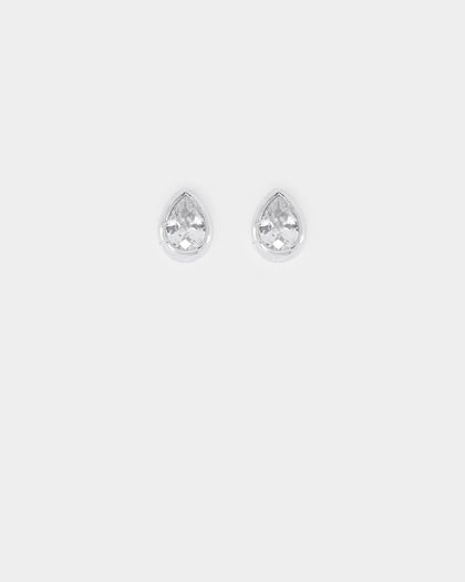 NXS Teardrop Earring Iced White Gold