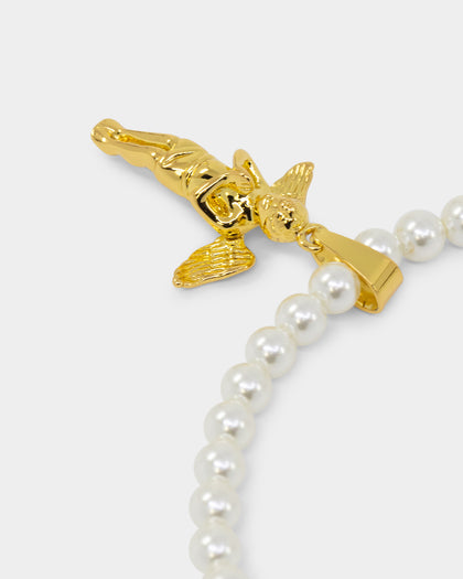 NXS Cupids Pearl Necklace Gold