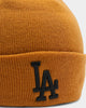 New Era Los Angeles Dodgers Pom Knit Beanie Wheat