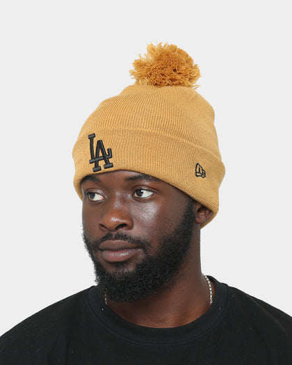 New Era Los Angeles Dodgers Pom Knit Beanie Wheat