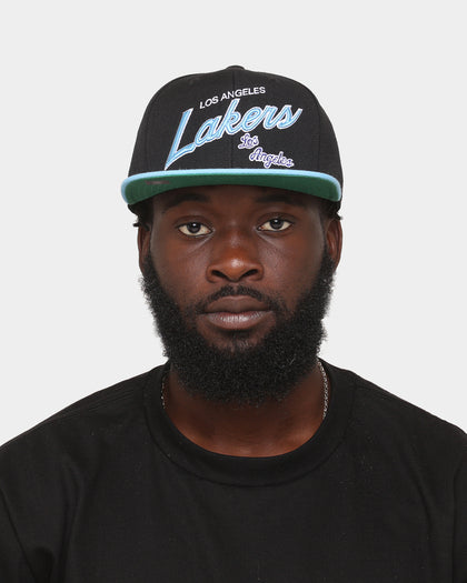 Mitchell & Ness Los Angeles Lakers 'Team Script 2.0 Hardwood Classics' Fitted Black