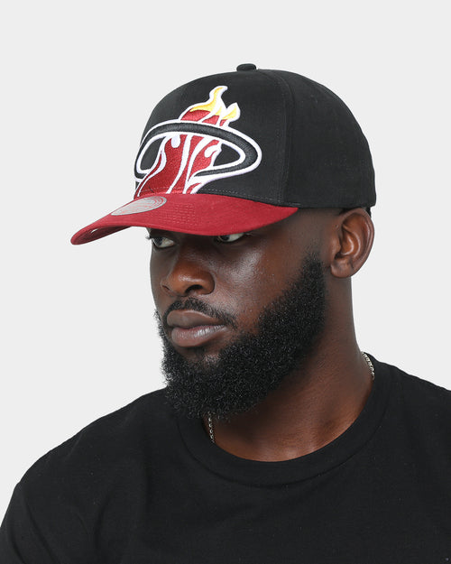 Mitchell & Ness Miami Heat 'Hardwood XL Crop Logo' Pro Crown Snapback Black