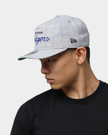 New Era Los Angeles Dodgers Script Old Golfer Snapback Heather Grey