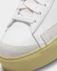 Nike Women's Blazer Low Platform Shoes White/White-Lemon
