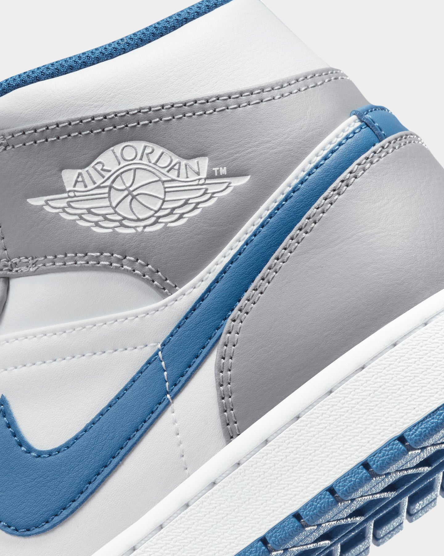 gray white and blue jordans