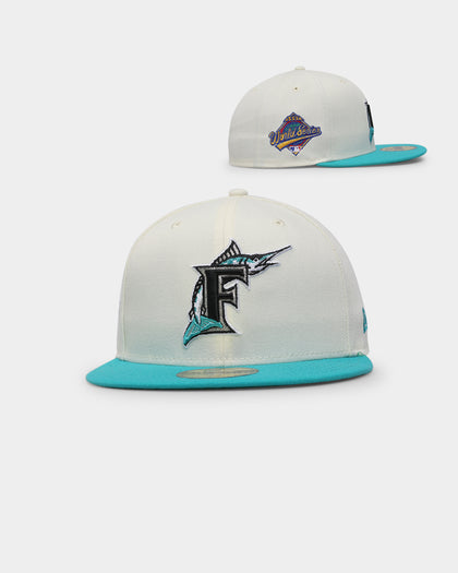 New Era Florida Marlins 1997 'Off White 2-Tone World Series Patch' 59FIFTY Fitted Chrome White/OTC