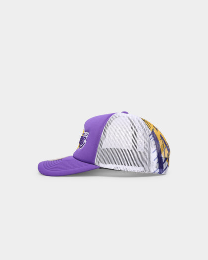 Mitchell & Ness Los Angeles Lakers 'NBA Off The Backboard' Trucker Snapback Purple