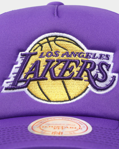 Mitchell & Ness Los Angeles Lakers 'NBA Off The Backboard' Trucker Snapback Purple