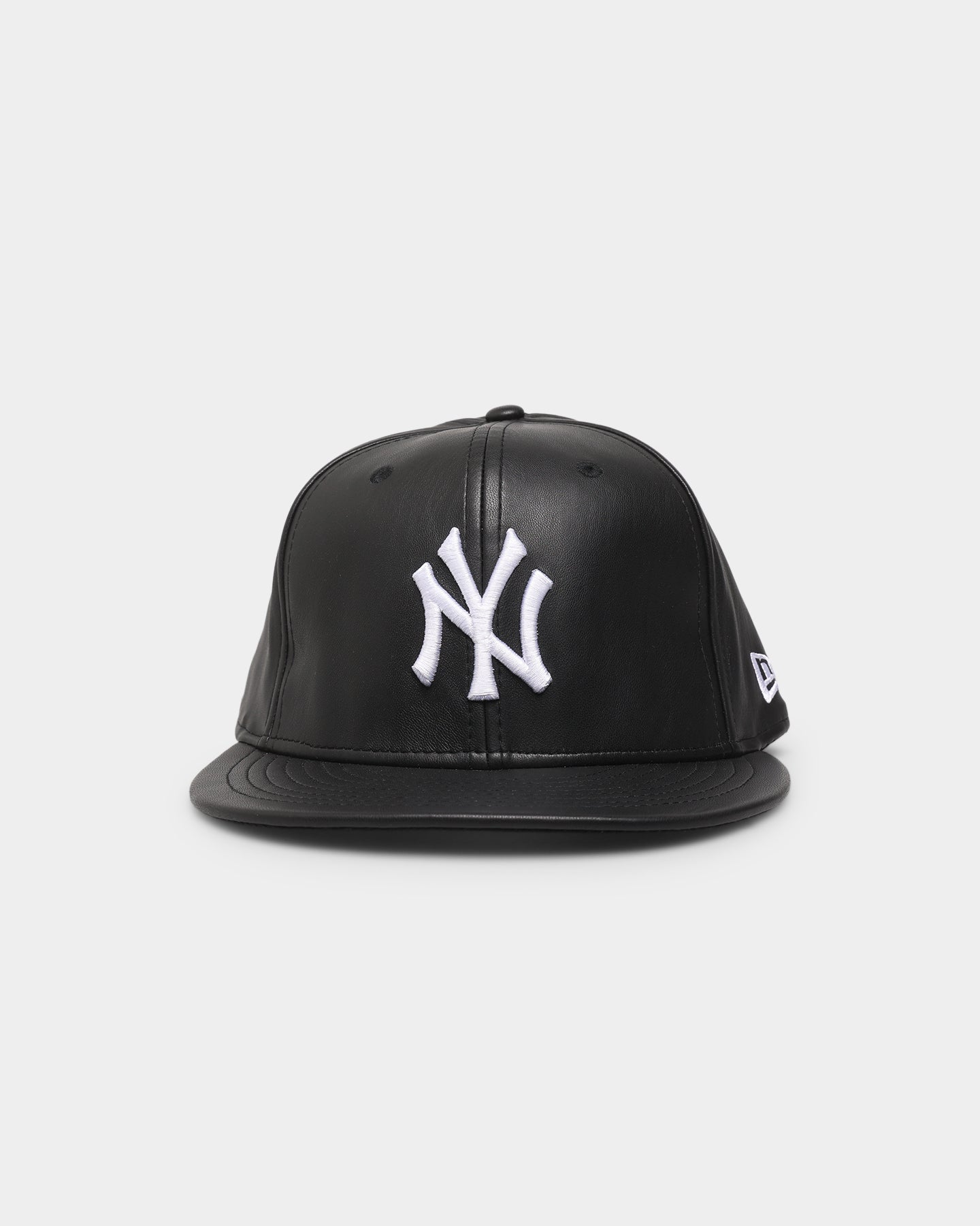 New Era New York Yankees 'PU Leather' 59FIFTY Fitted Black Leather