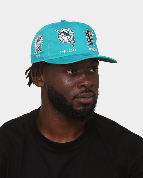 New Era Florida Marlins 'Logo Evolution' Golfer Snapback Collection Teal