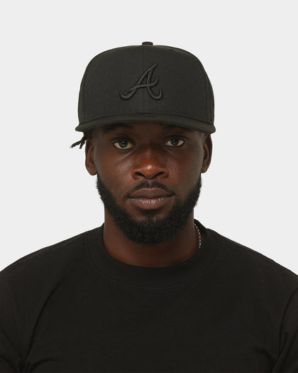 New Era Atlanta Braves 9FIFTY High Profile Retro Crown Snapback Black/Black