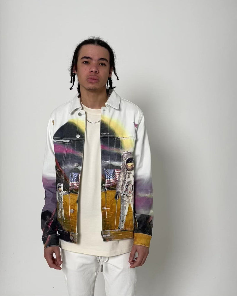 Lifted Anchors Wonderland Denim Jacket White