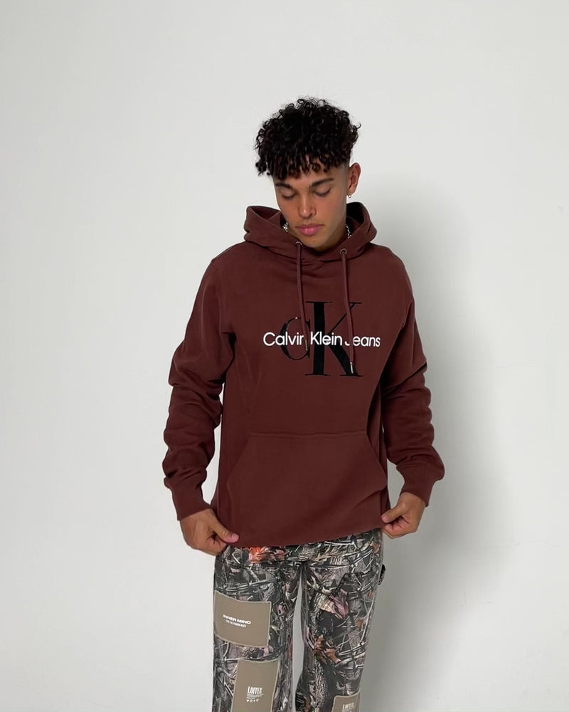 Calvin Klein Monogram Hoodie Dark Brown/Black | Culture Kings