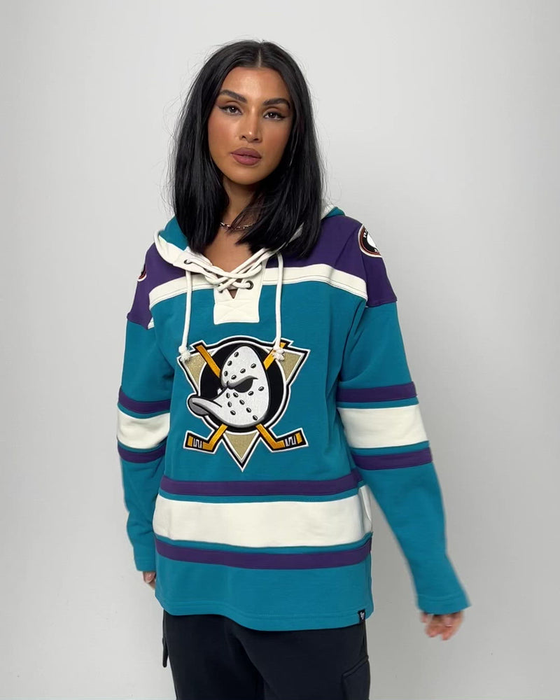 47 Brand Anaheim Ducks Lacer Hoodie Purple/Sharks Teal | Culture Kings