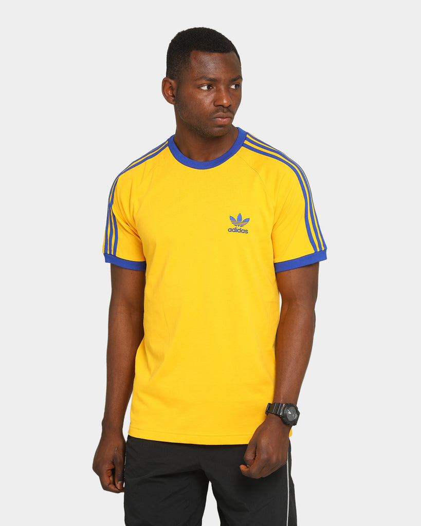 Adidas 3-Stripes T-Shirt Gold/Royal/Blue | Culture Kings