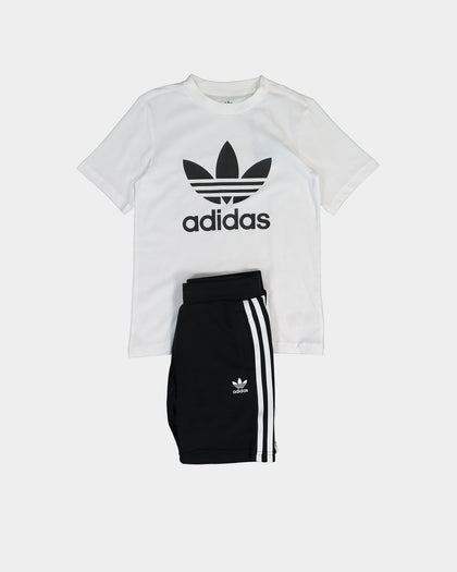 Adidas Kid's Adicolour Shorts and T-Shirt Set White/Black