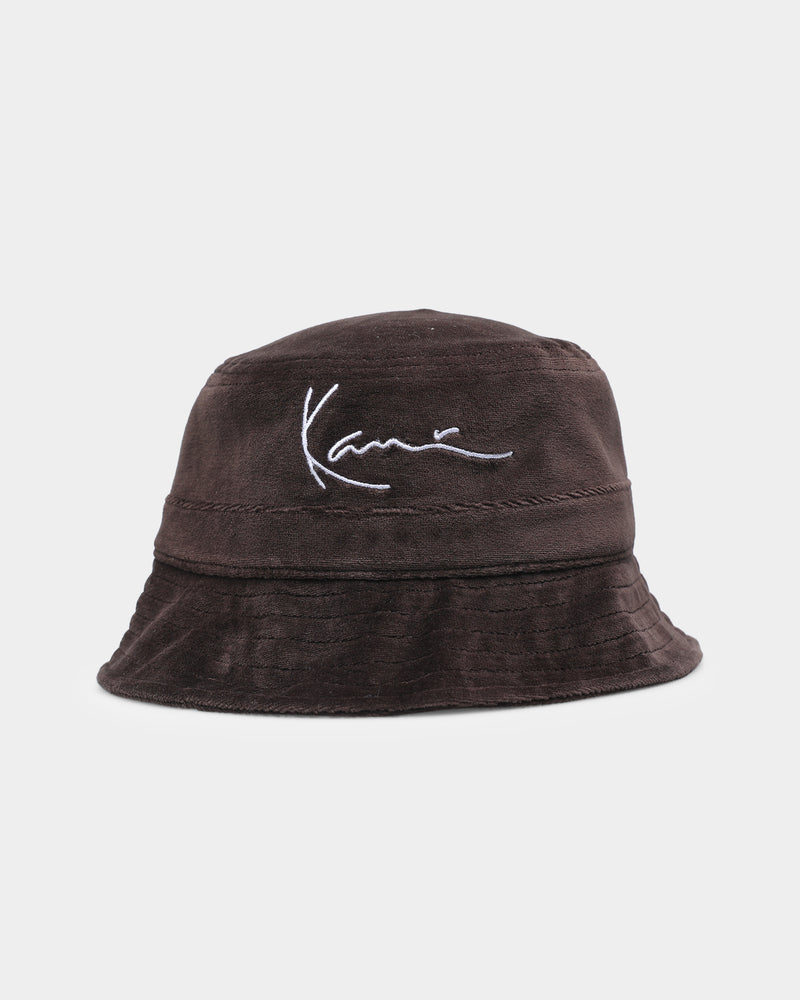 Buy Karl Kani Signature Bucket Hat Dark Brown with crypto