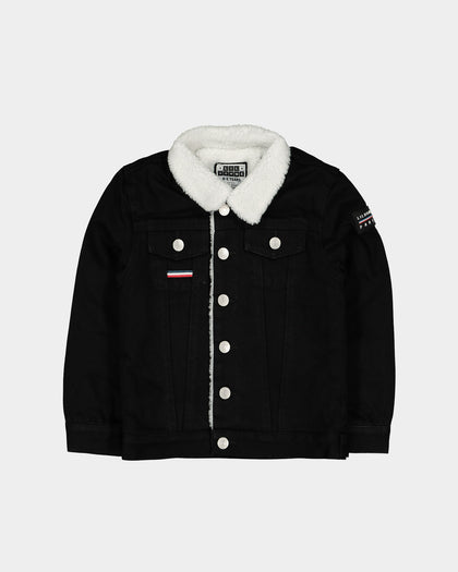 Lil Hommé Kids Sceap Denim Sherpa Jacket Black
