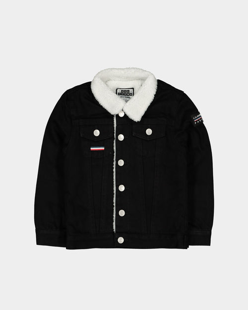 Lil Hommé Kids Sceap Denim Sherpa Jacket Black