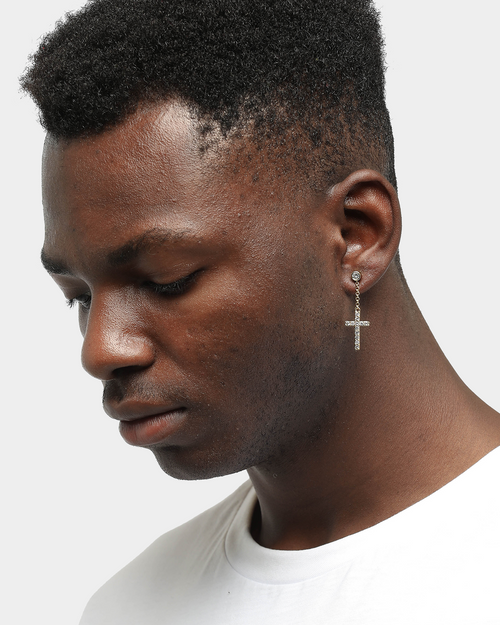 Saint Morta Men's Preacher Earring Iced Gold