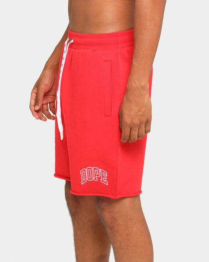 DOPE Raw Fleece Shorts Red