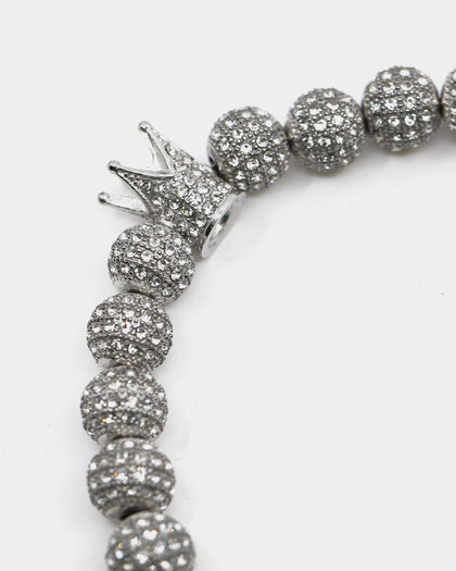 Saint Morta Crown Bracelet Iced White Gold