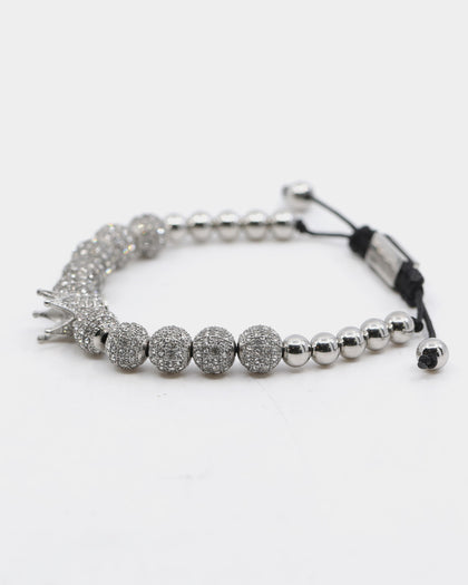 Saint Morta Crown Bracelet Iced White Gold
