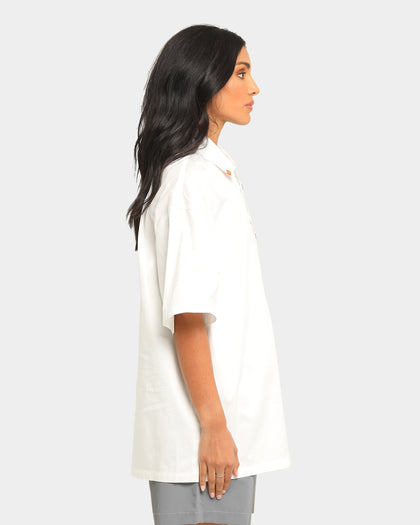 Heron Preston Boxy Fit Short Sleeve Button Up Shirt White