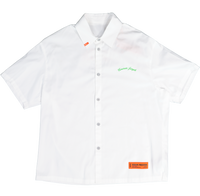 Heron Preston Boxy Fit Short Sleeve Button Up Shirt White