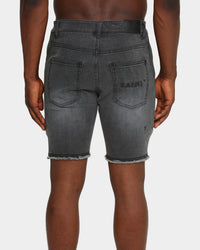 Saint Morta Codex Denim Shorts Vintage Black