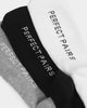 Perfect Pairs PP1 Classic 3 Pack Sock Black/White/Grey