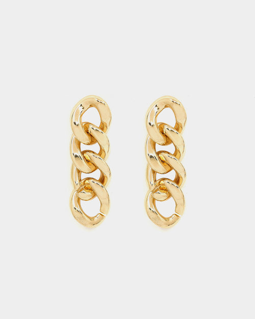 Raising Hell Women's Cuban Chain Earrings Gold
