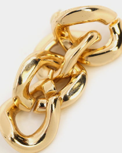 Raising Hell Women's Cuban Chain Earrings Gold