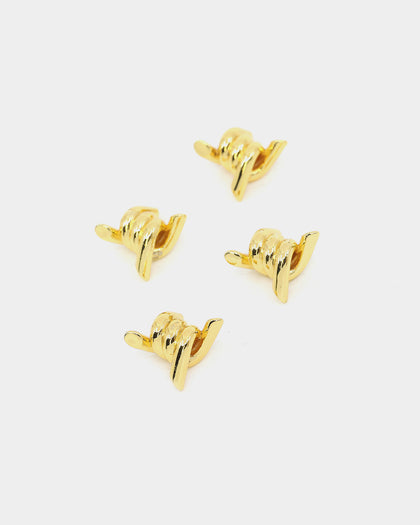 Raising Hell Women's Barbed Wire Shoe Charm 4 Pack Set Gold