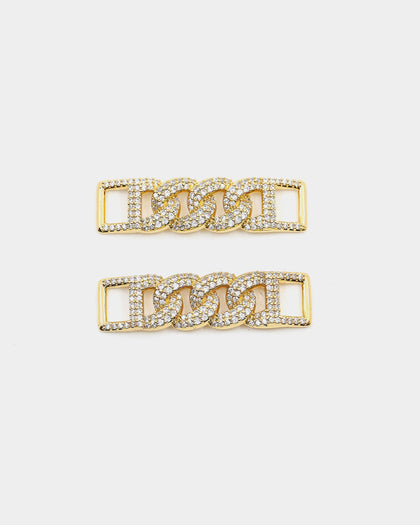 Raising Hell Women's Iced Cuban Shoe Charm Gold