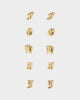 Raising Hell Women's Gothic Alphabet Stud Earrings Gold