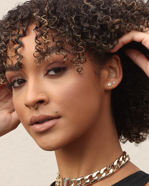 Raising Hell Women's Gothic Alphabet Stud Earrings Gold