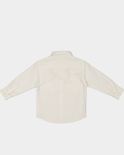 EN ES KIDS Kids' Style Long Sleeve Button Up Shirt Beige