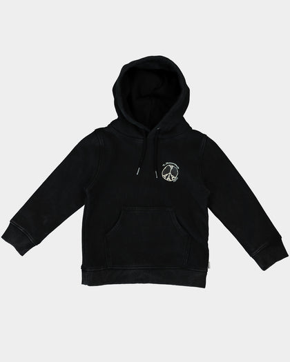 Lil Homme Kids' Peace Classic Hoodie Washed Black