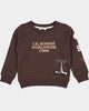 Lil Homme Kids' Worldwide Crewneck Dark Brown